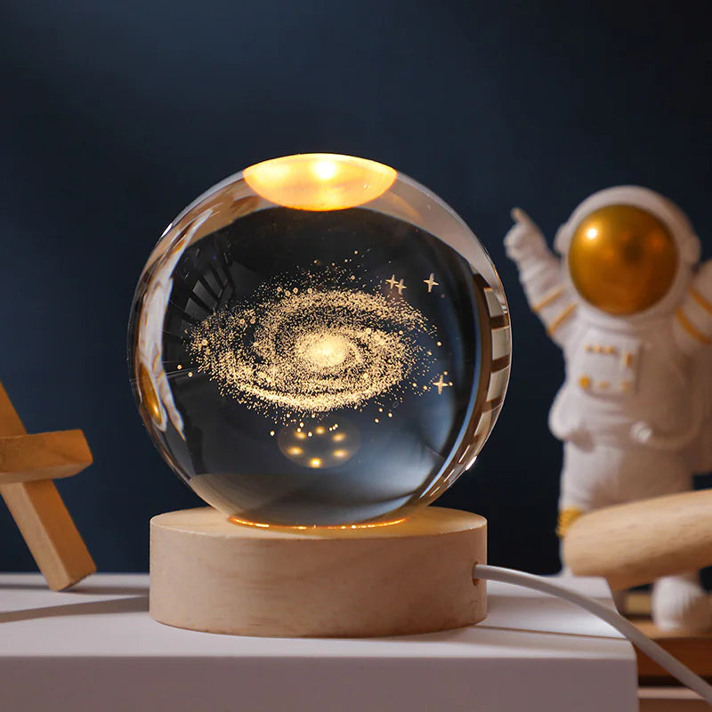 3D Crystal Solar System Night Light