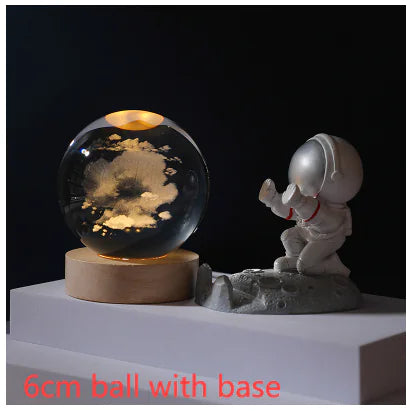 3D Crystal Solar System Night Light