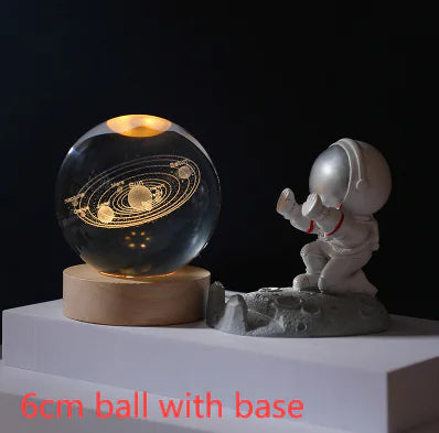 3D Crystal Solar System Night Light