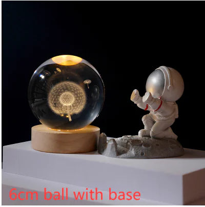 3D Crystal Solar System Night Light