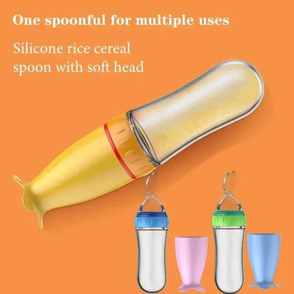 Silicone Squeeze Spoon Milk Feeding Bottle