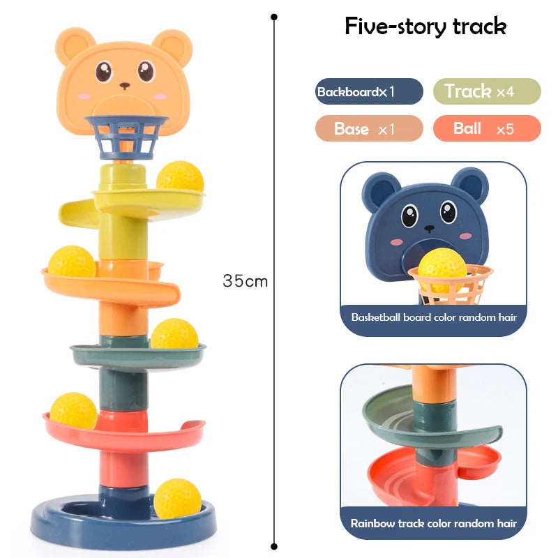 2-7 Layers Pile Tower rack Rolling Ball Toy