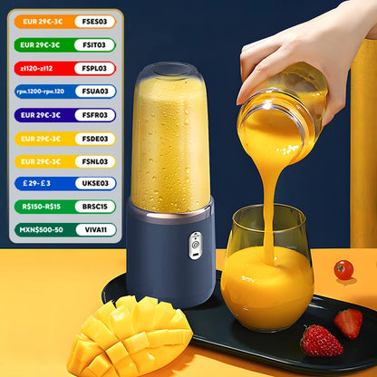 Portable Double Cup USB Fruit Mixers Juicer