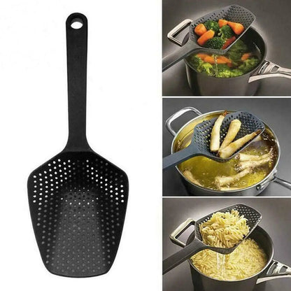 Food Drain Shovel Nylon Slotted Skimmer with Handle