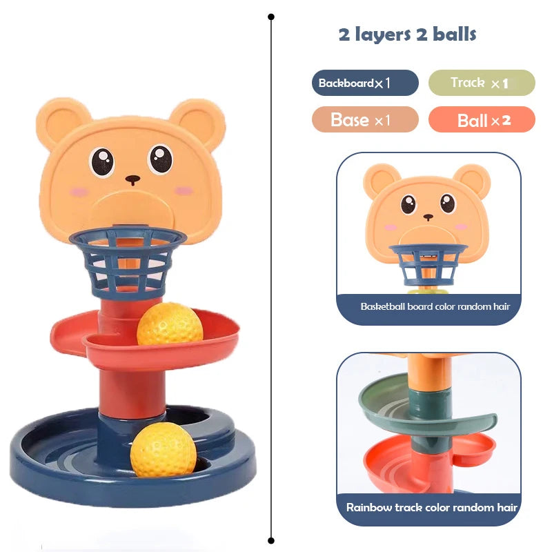 2-7 Layers Pile Tower rack Rolling Ball Toy