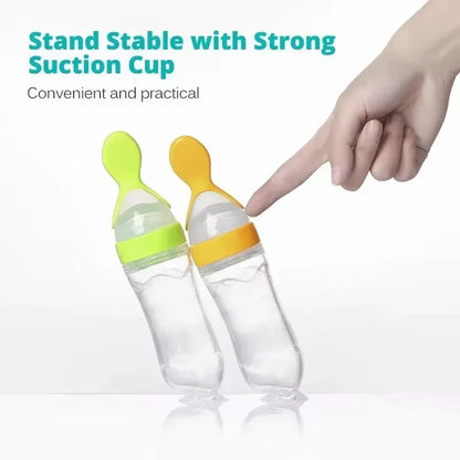 Silicone Squeeze Spoon Milk Feeding Bottle