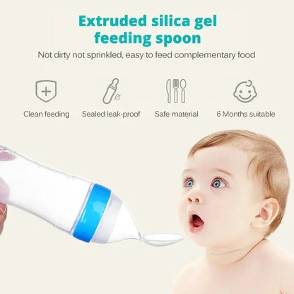 Silicone Squeeze Spoon Milk Feeding Bottle