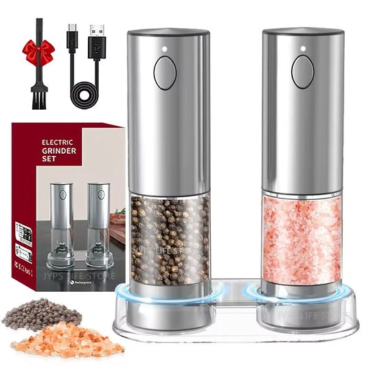 USB Rechargeable Salt & Pepper Grinder Kitchen Tool