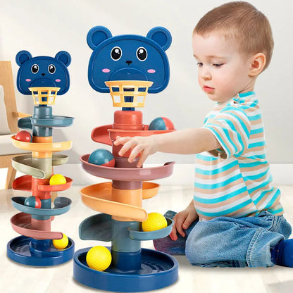 2-7 Layers Pile Tower rack Rolling Ball Toy