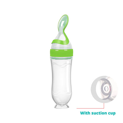 Silicone Squeeze Spoon Milk Feeding Bottle