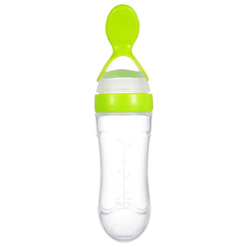 Silicone Squeeze Spoon Milk Feeding Bottle