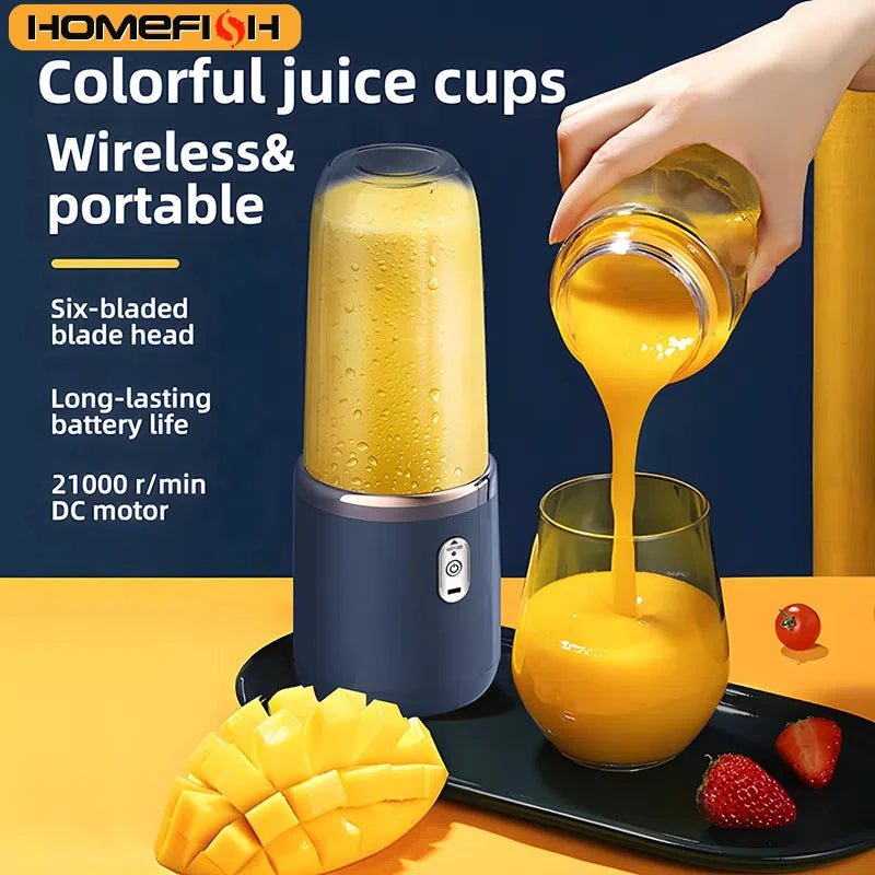 Portable Double Cup USB Fruit Mixers Juicer