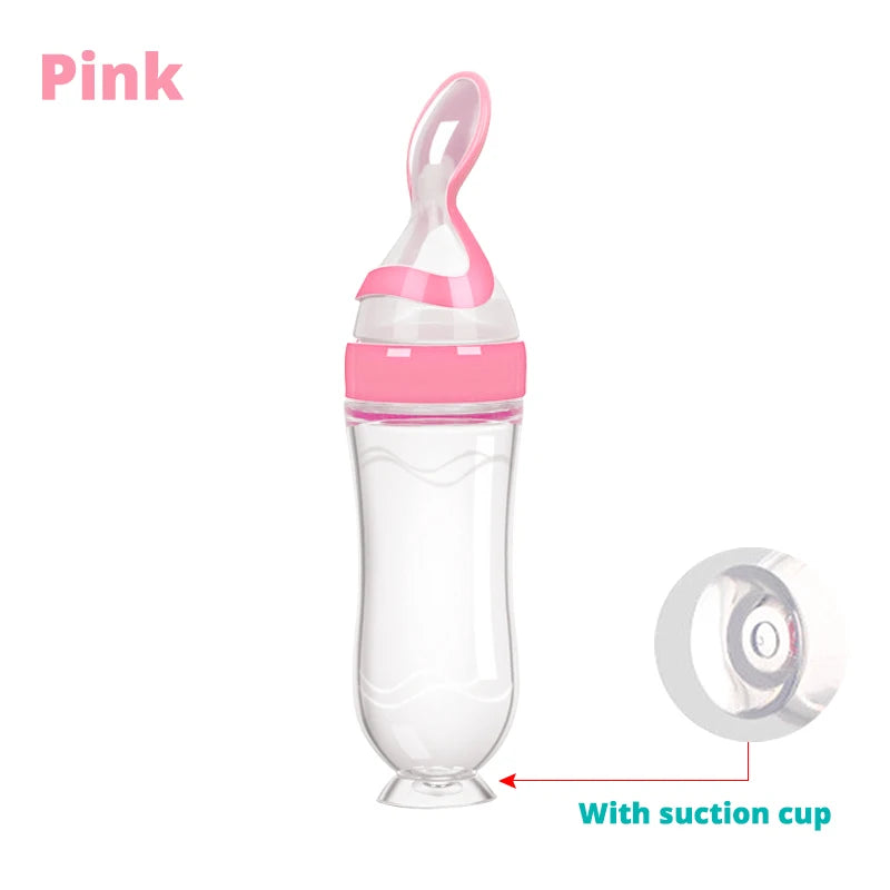 Silicone Squeeze Spoon Milk Feeding Bottle