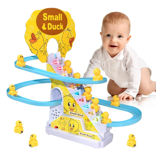 Climbing Stairs Rail Racing Electric Duck Toys set