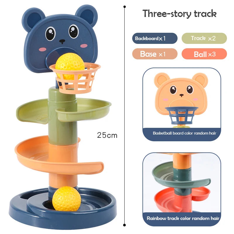 2-7 Layers Pile Tower rack Rolling Ball Toy