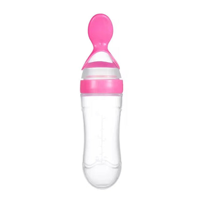 Silicone Squeeze Spoon Milk Feeding Bottle