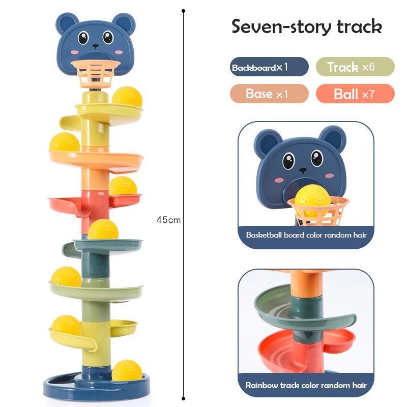 2-7 Layers Pile Tower rack Rolling Ball Toy