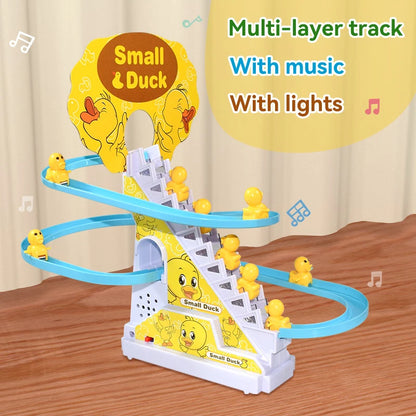 Climbing Stairs Rail Racing Electric Duck Toys set