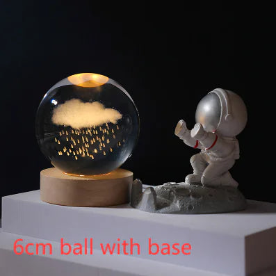 3D Crystal Solar System Night Light